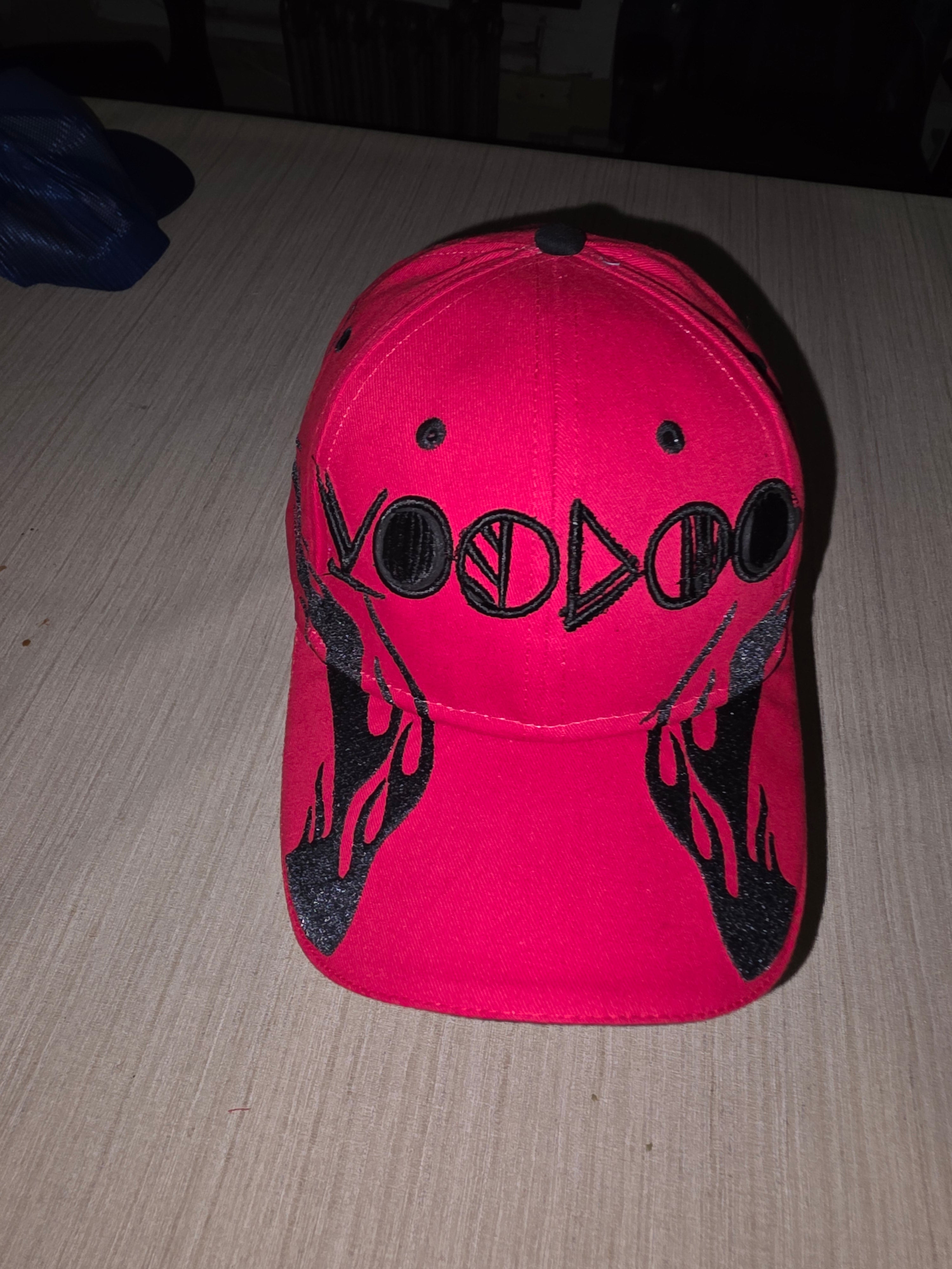 Voodoo trucker hat with flames